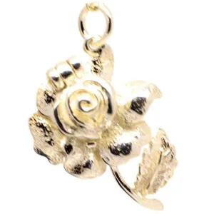 Gold Opening Rose Charm