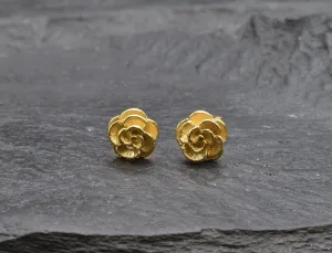 Gold Rose Studs - Everyday Earrings - Small Flower Earrings