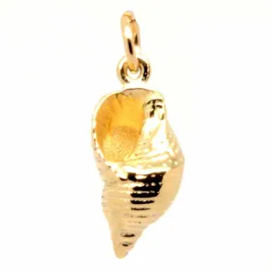 Gold Whelk Shell Charm