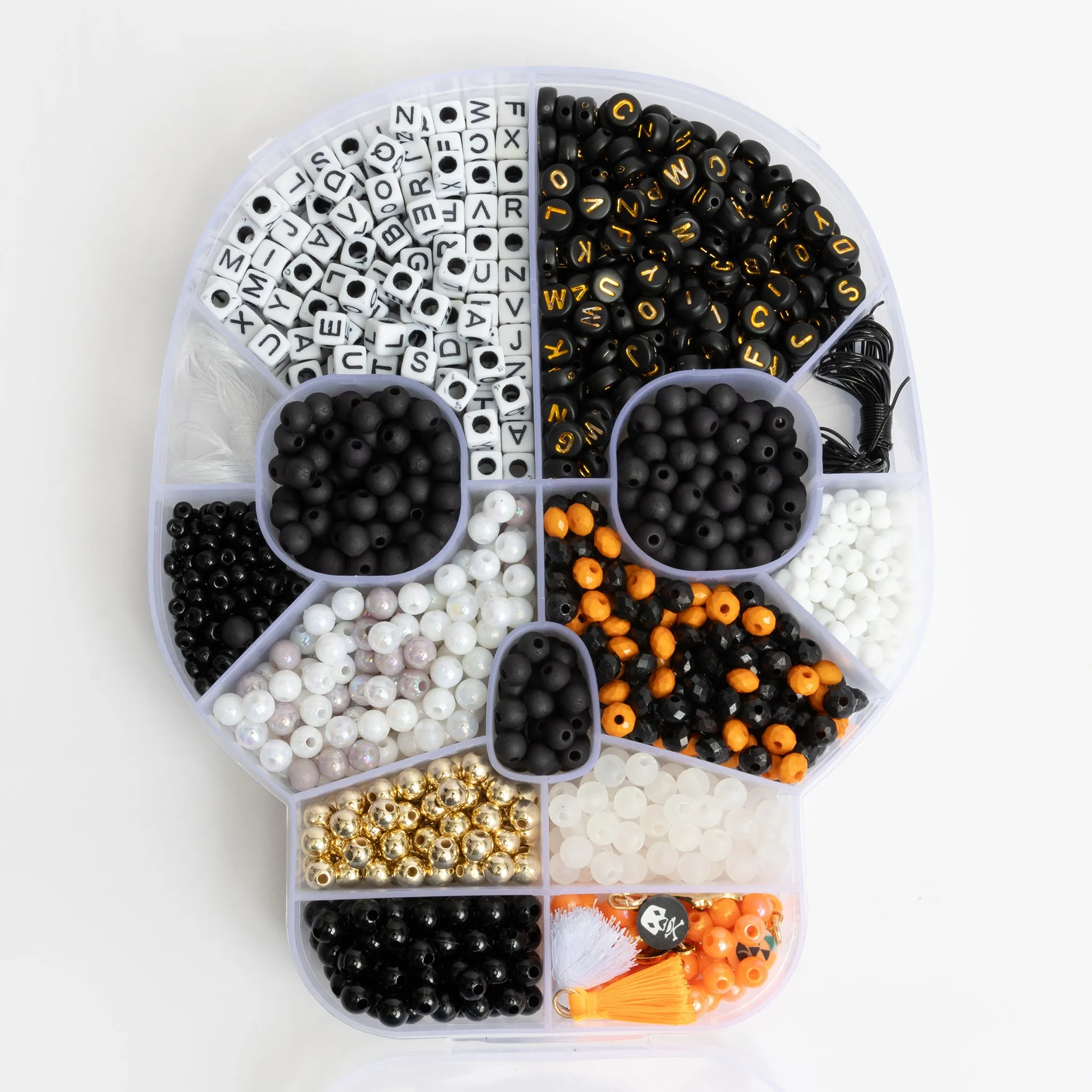 Halloween Skull Compartment Box DIY Letter Bead Kit