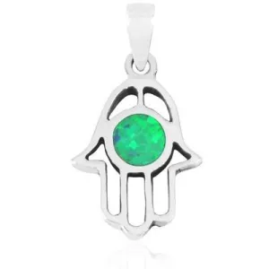 Hamsa-Silver Opal Stone