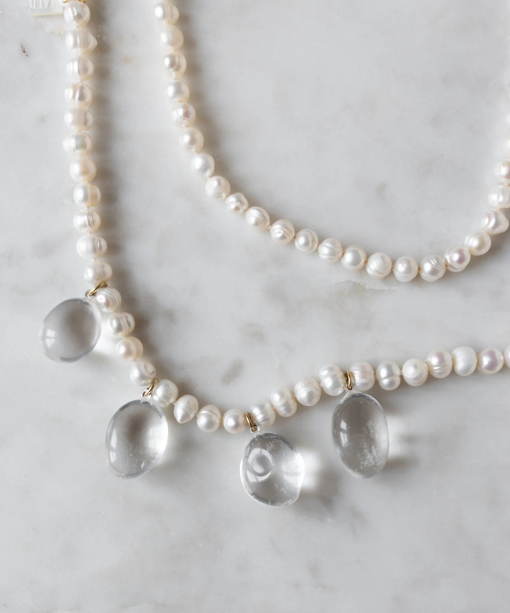 Happy Holidays Long Pearl Drop Necklace