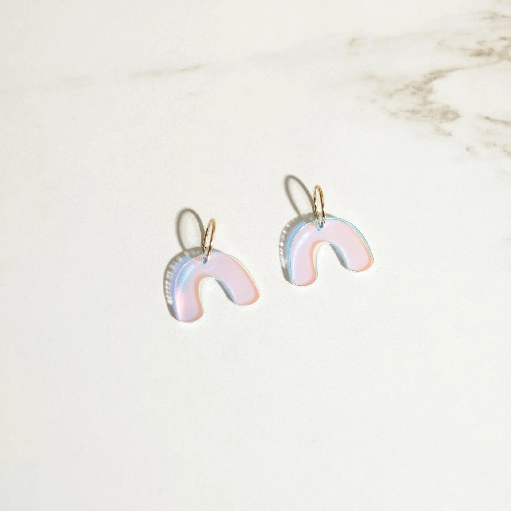 Iridescent - Mini Arch Hoop Earrings