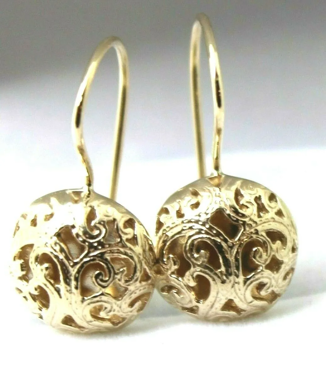 Kaedesigns New 9ct Yellow, Rose & White Gold 14mm Half Ball Filigree Earrings