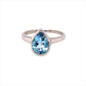 Kaleidoscope Large Pear-Shaped Blue Topaz Ring