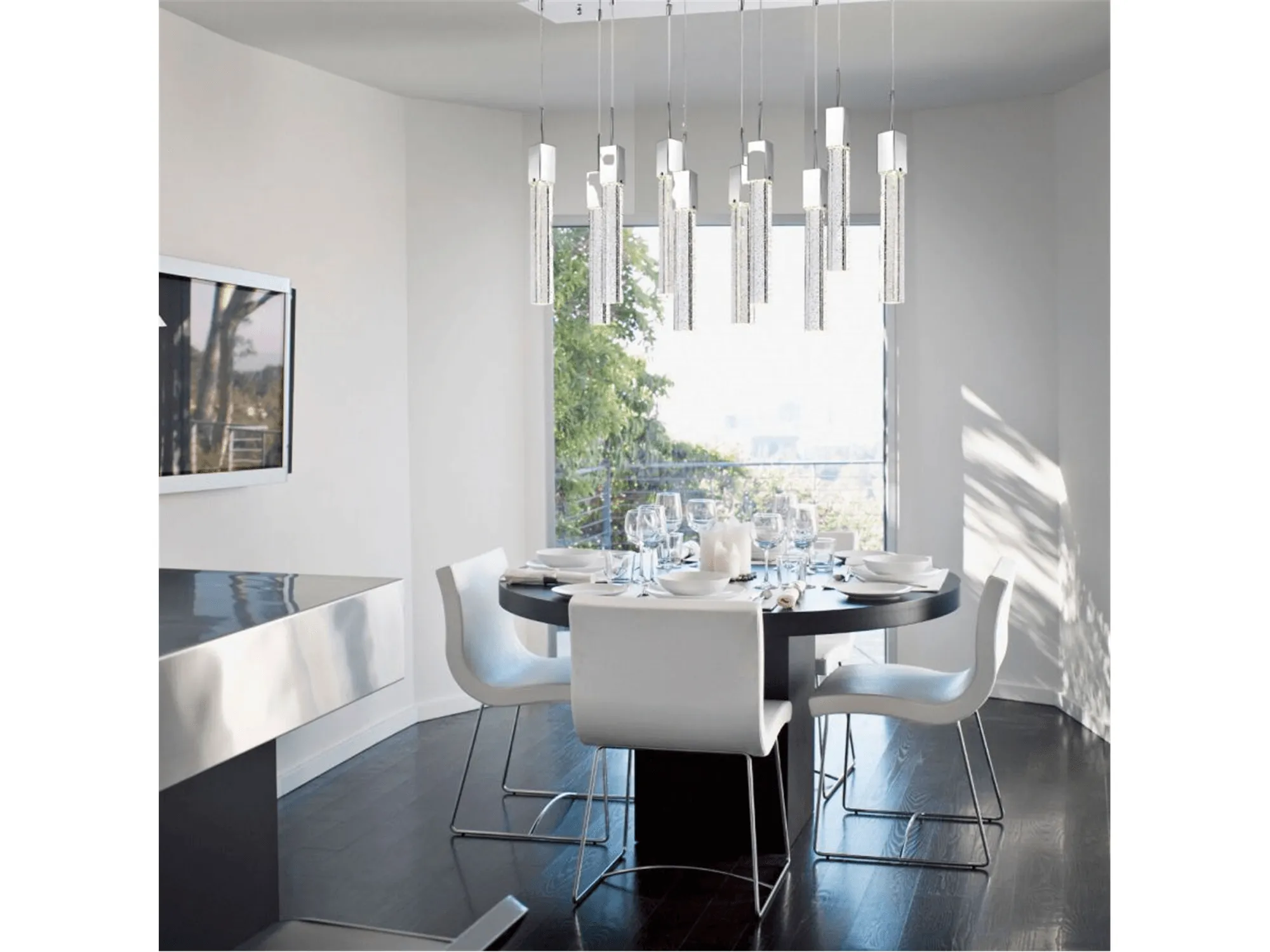 Kay Rectangle Crystal Chandelier -XL 10 Pendant Light