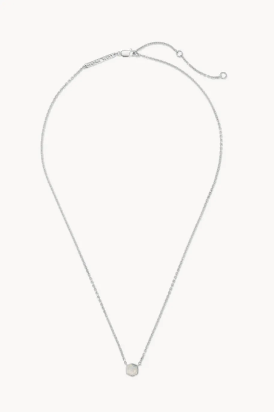 Kendra Scott Davie White Opal Pendant Necklace Silver