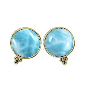 Laihas Free Spirit Gold Larimar Stud Earrings