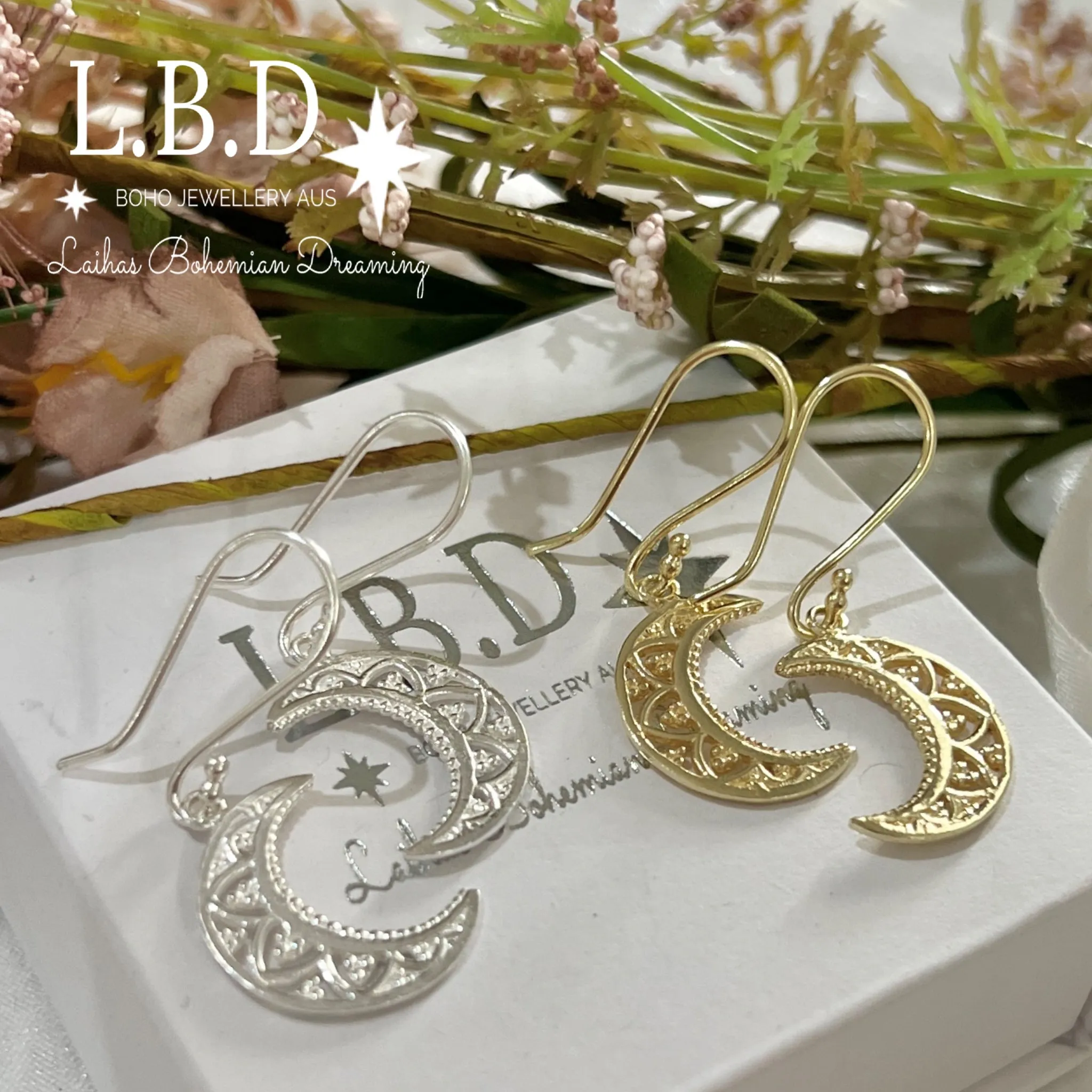 Laihas La Moon Boheme Gold Boho Earrings