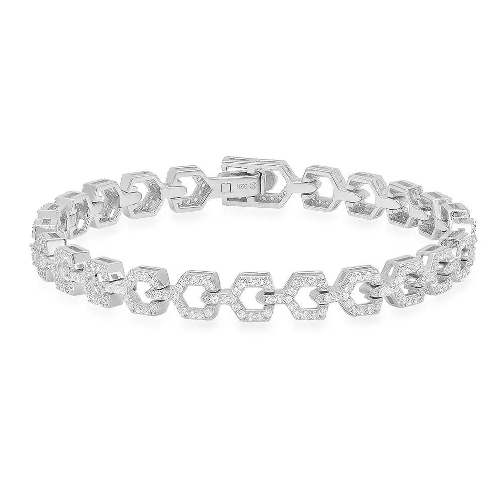 LINKED BRACELET, SILVER