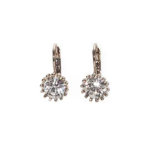 Lovett Swarovski Crystal on Gold-Finish French Wire Earrings