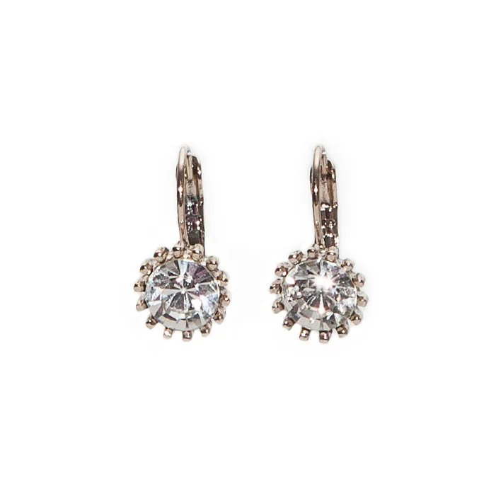 Lovett Swarovski Crystal on Gold-Finish French Wire Earrings