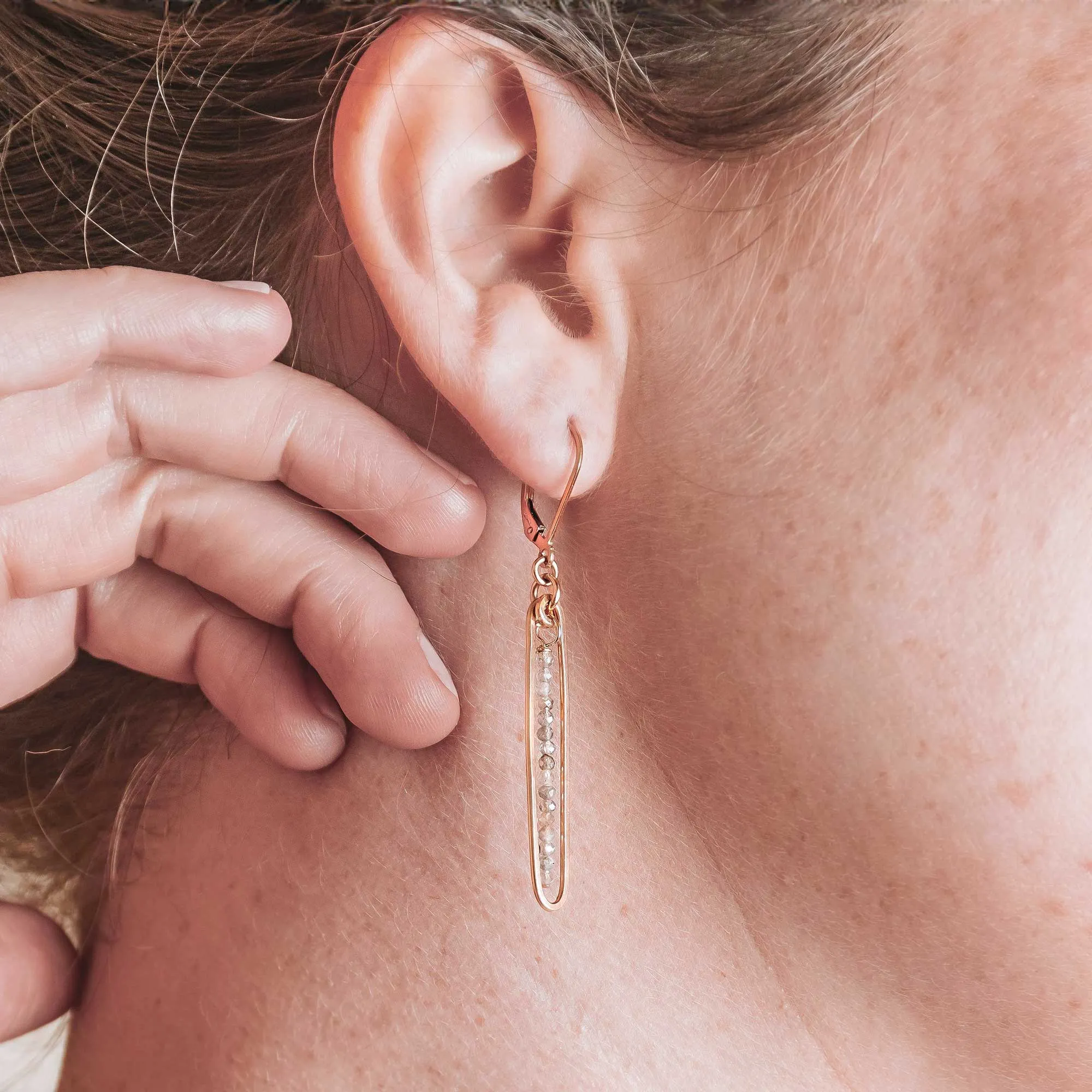 Lyric Earrings with Labradorite