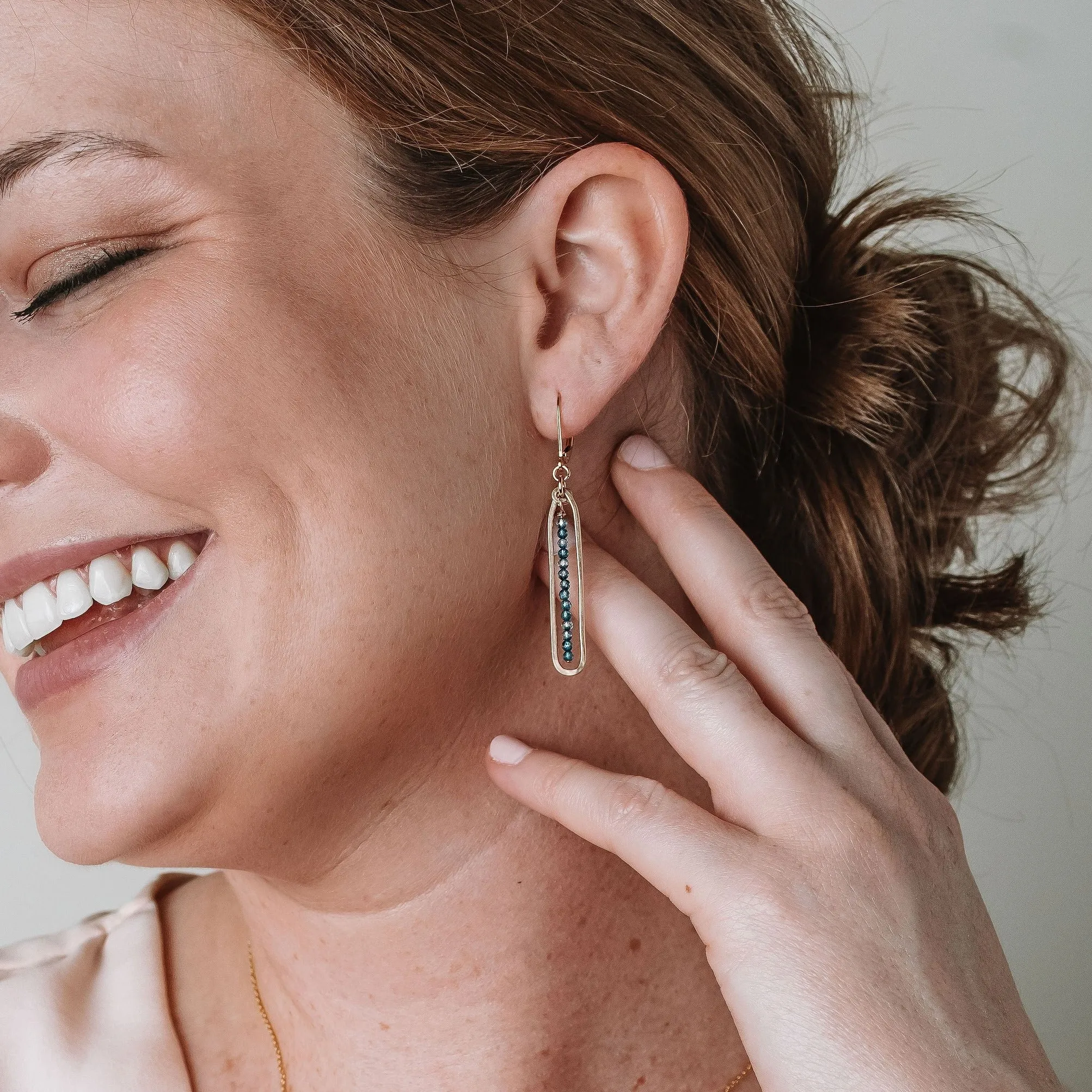 Lyric Earrings with Labradorite