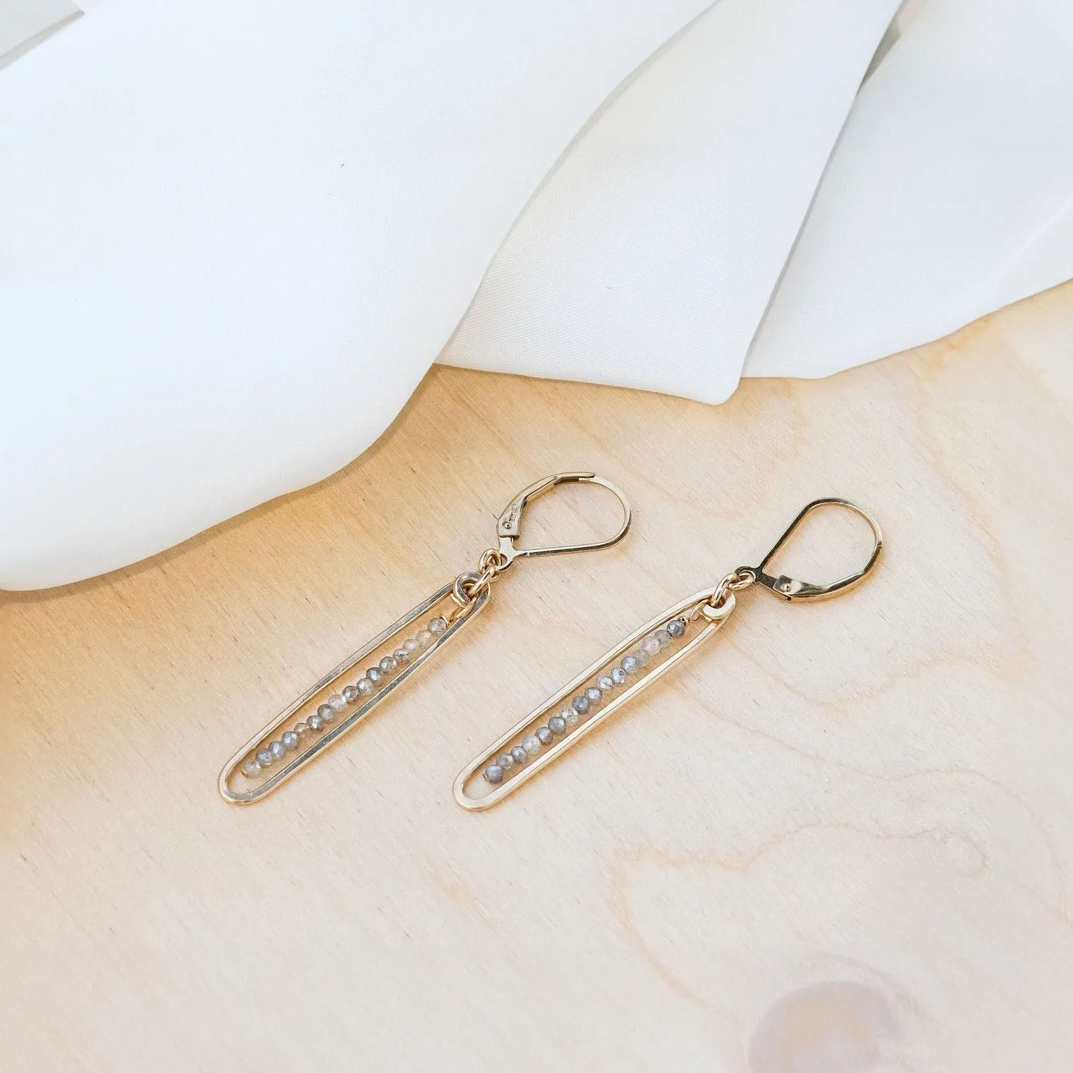 Lyric Earrings with Labradorite