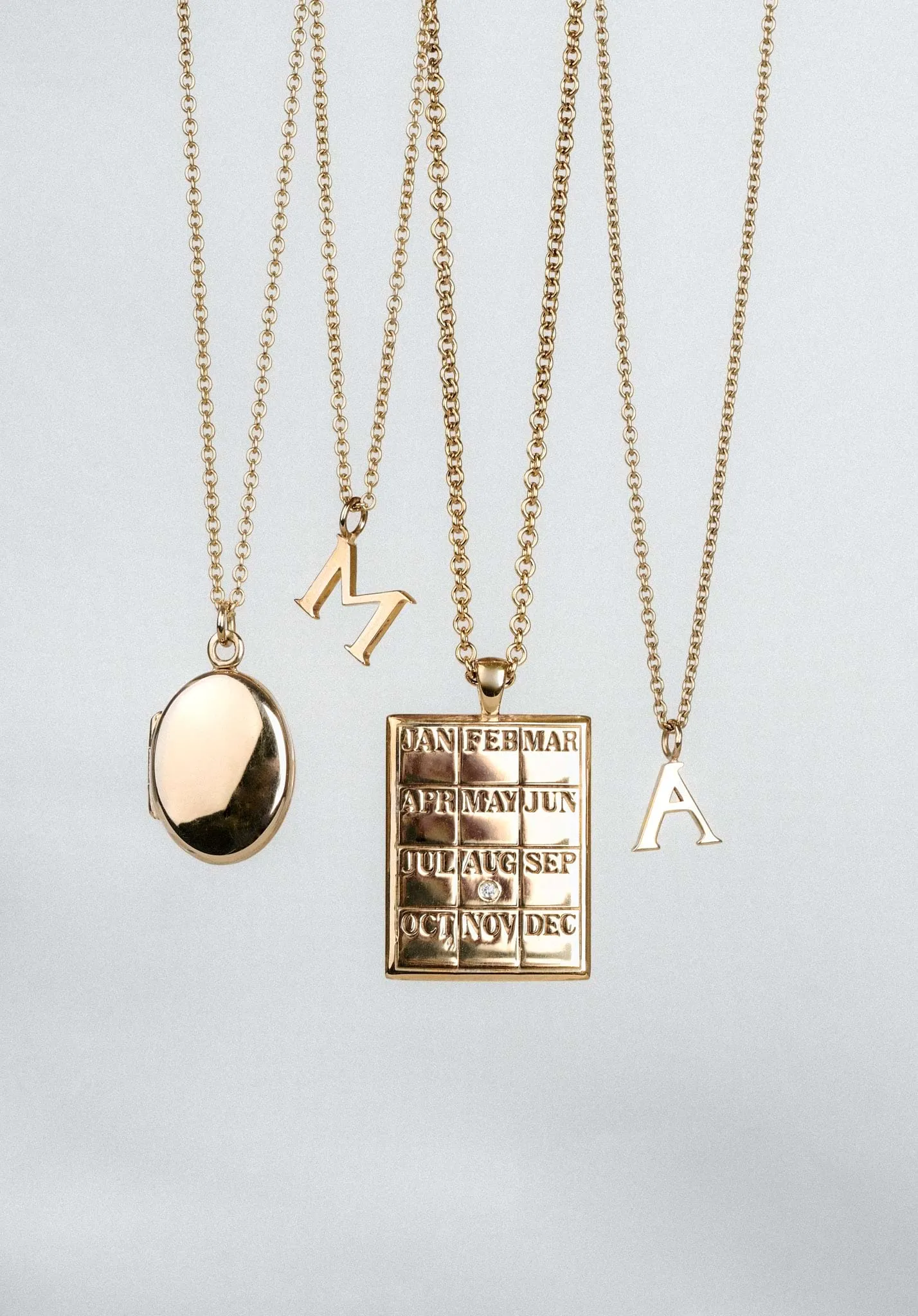 M Letter Gold Necklace