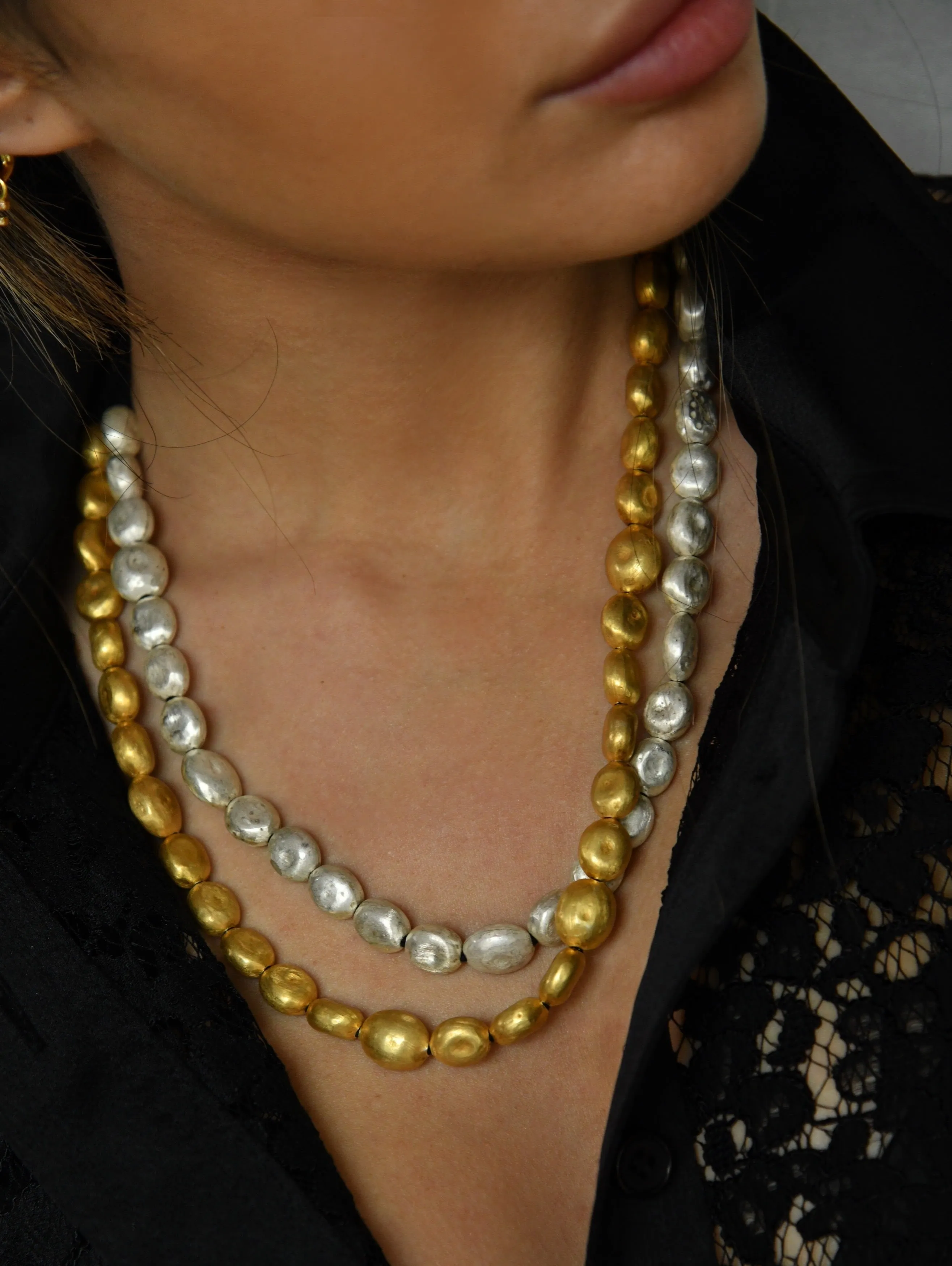 Mahal Beaded Gold Necklace