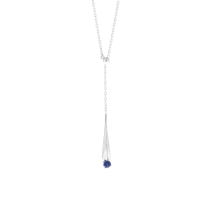 Meteor adjustable blue sapphire lariat necklace