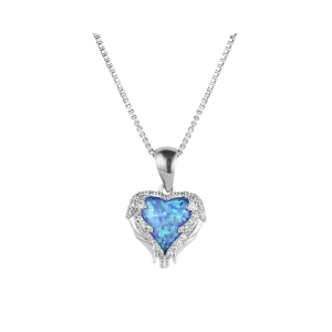 Montana Women's Heart's Flame Opal Necklace