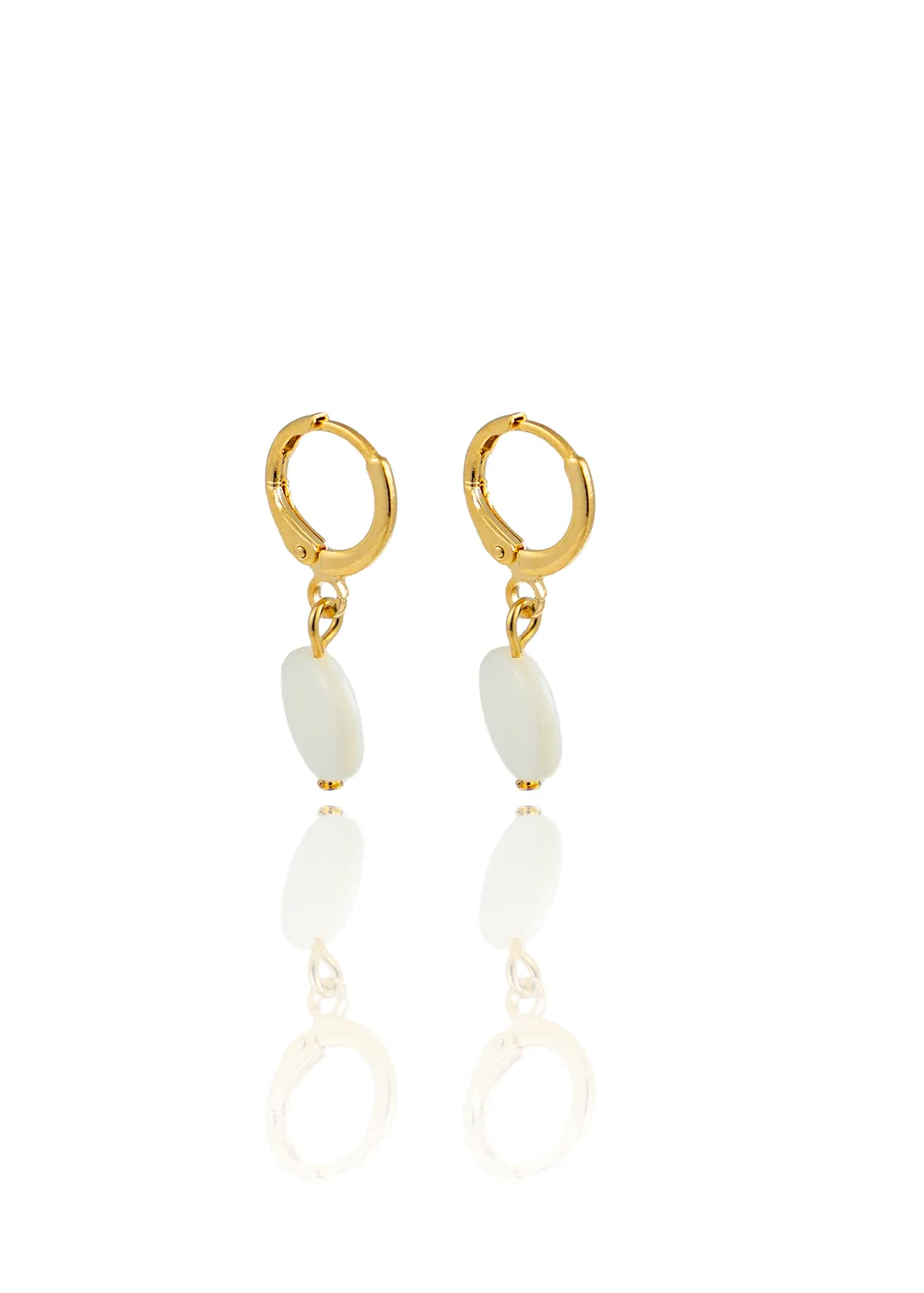 Mother Pearl Dangle Round Earrings