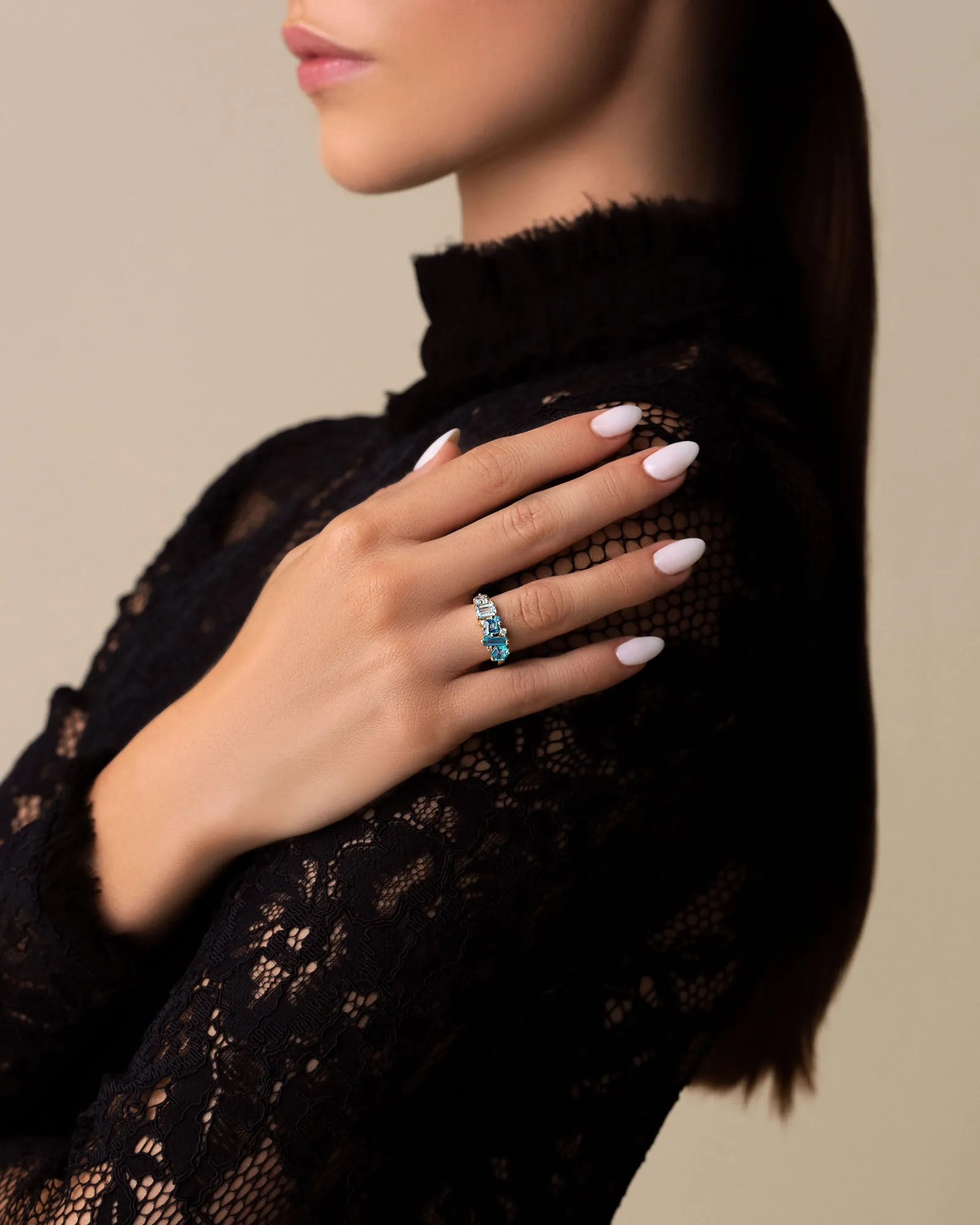 Nadima Blend Light Blue Ombre Ring