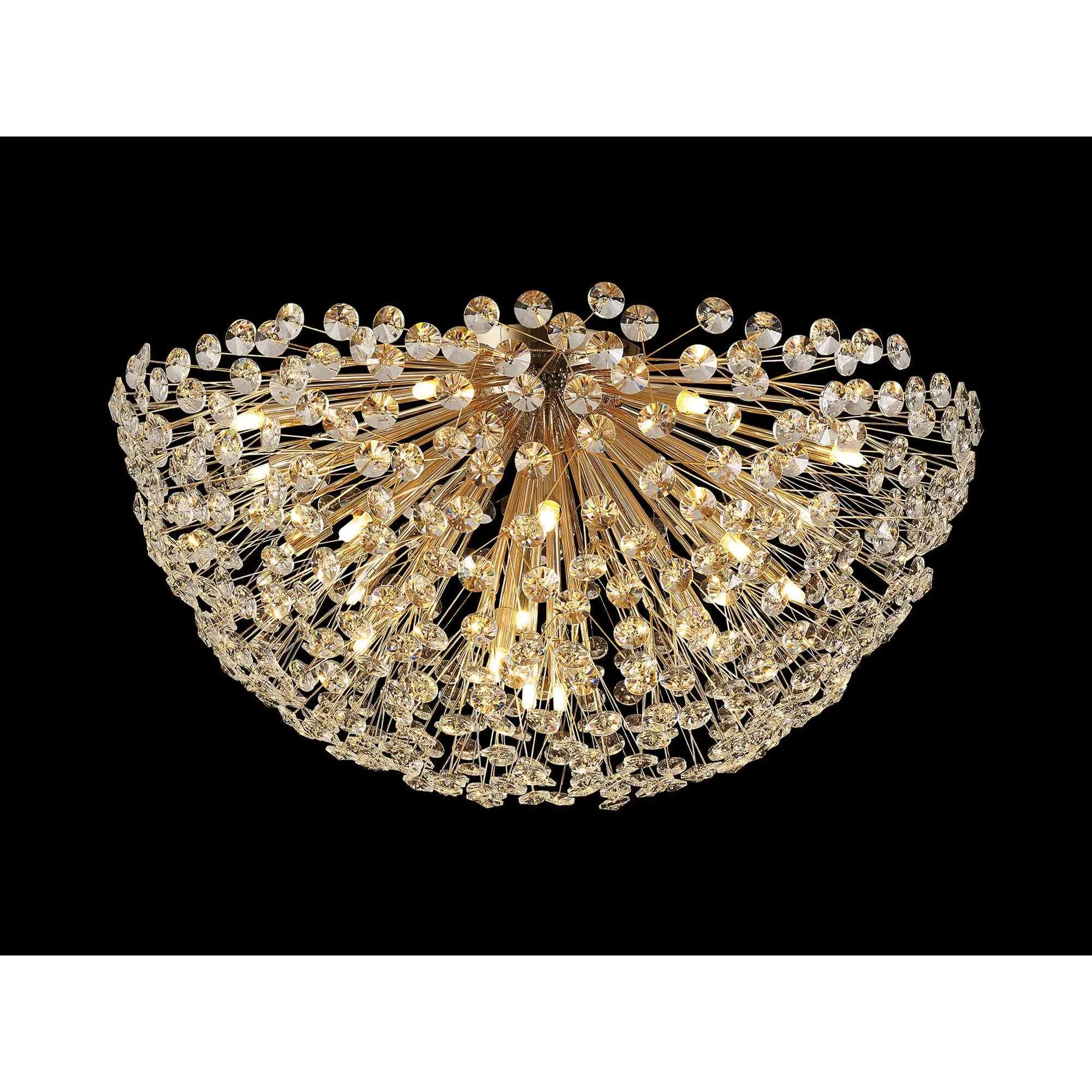 Nelson Lighting NL99819 Paris 21 Light Ceiling Light French Gold Crystal