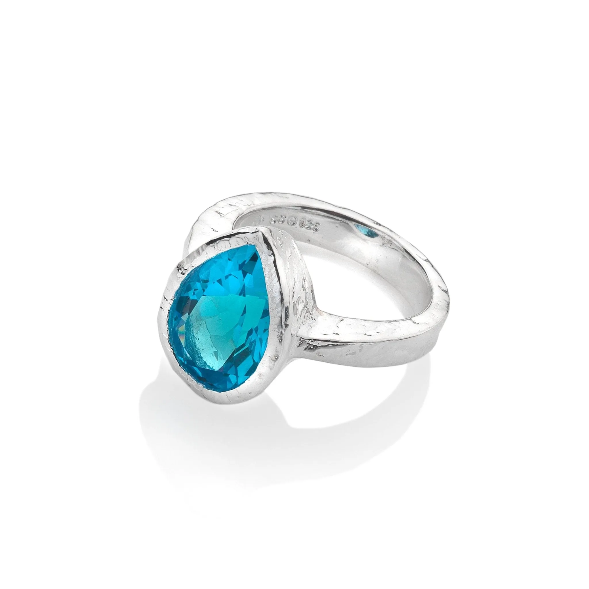 Ocean Droplet Topaz Ring