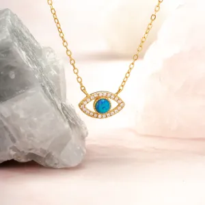 Opal Evil Eye Necklace