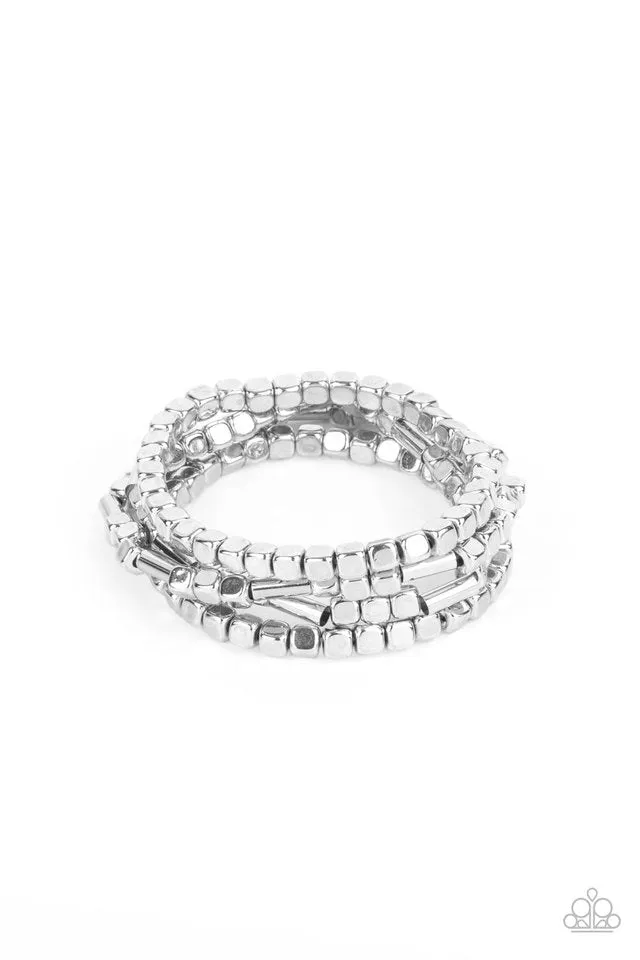 Paparazzi Bracelet ~ Metro Materials - Silver