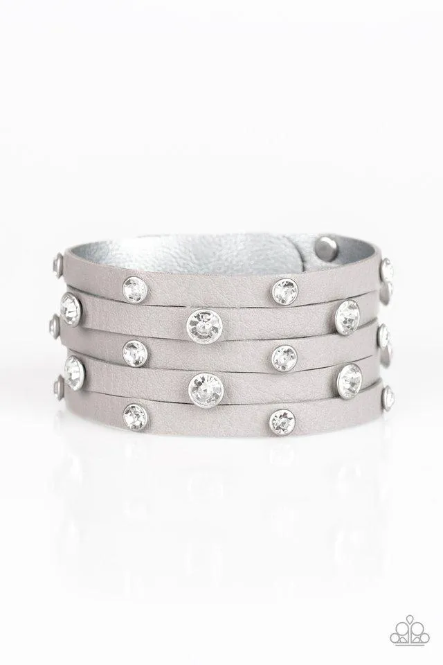 Paparazzi Bracelet ~ Rhinestone Reputation - Silver