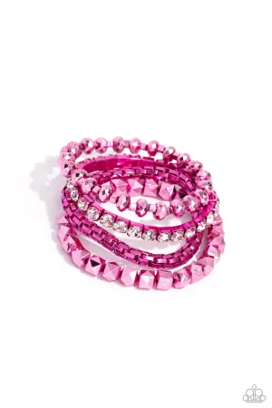 Paparazzi Punk Pattern Pink Bracelet