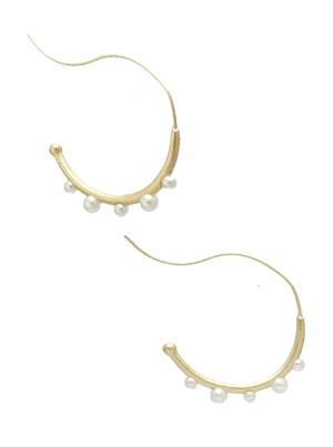 Pearl Hoop Earrings