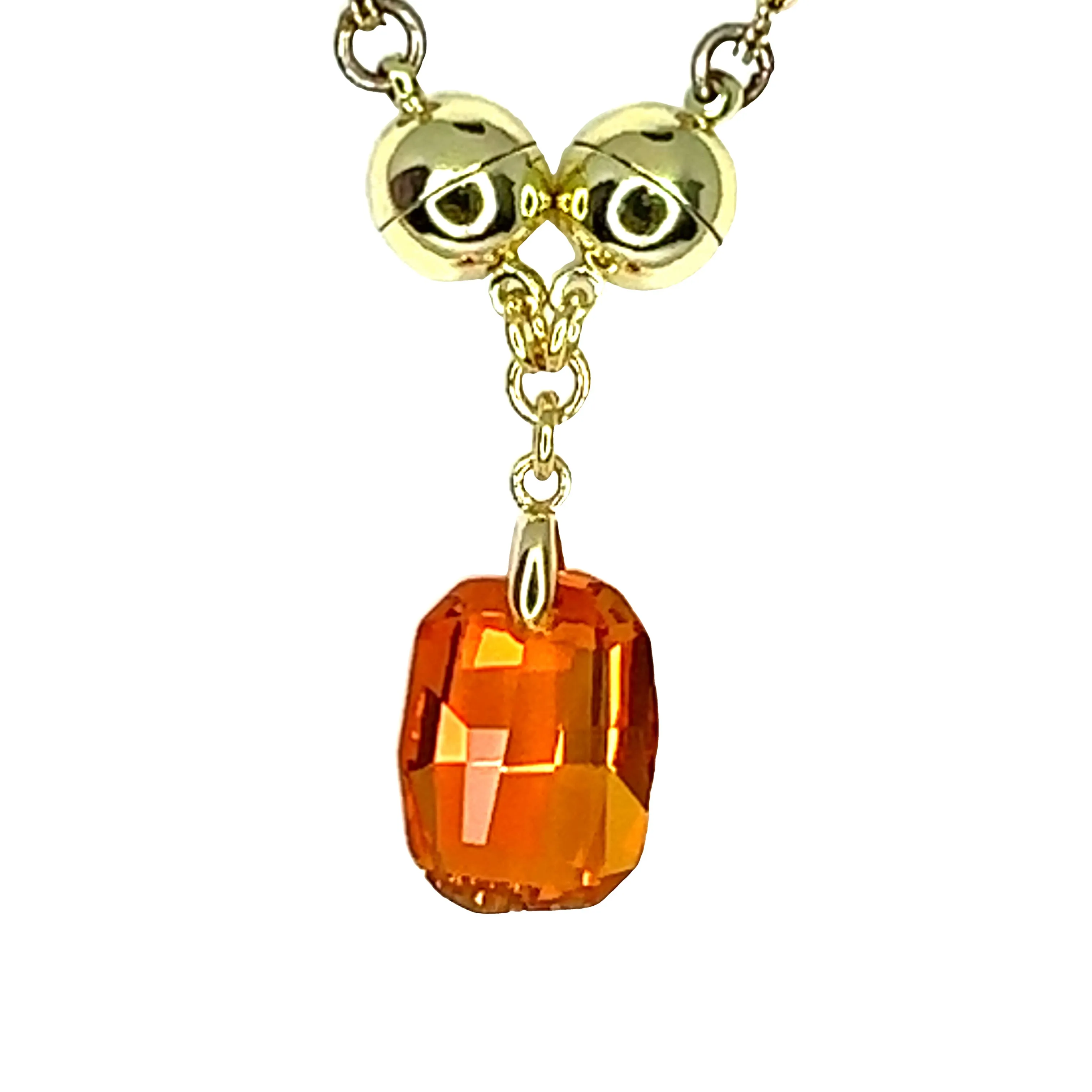 Pendant - Austrian Crystal - BABY Cushion - ORANGE