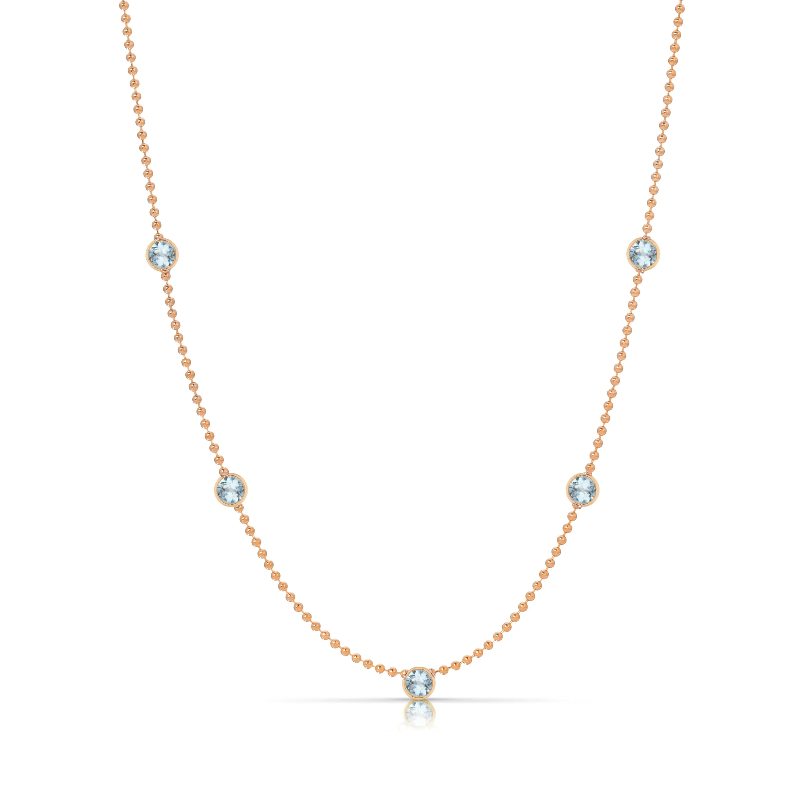 Quintet Birthstone Layering Necklace - Rose Gold