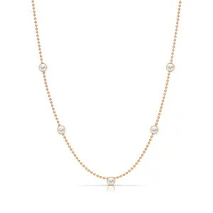 Quintet Birthstone Layering Necklace - Rose Gold