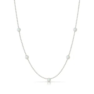 Quintet Birthstone Layering Necklace - White Gold