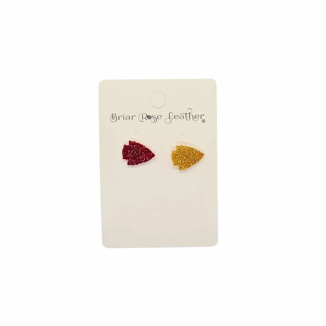 Red and Gold KC stud earrings