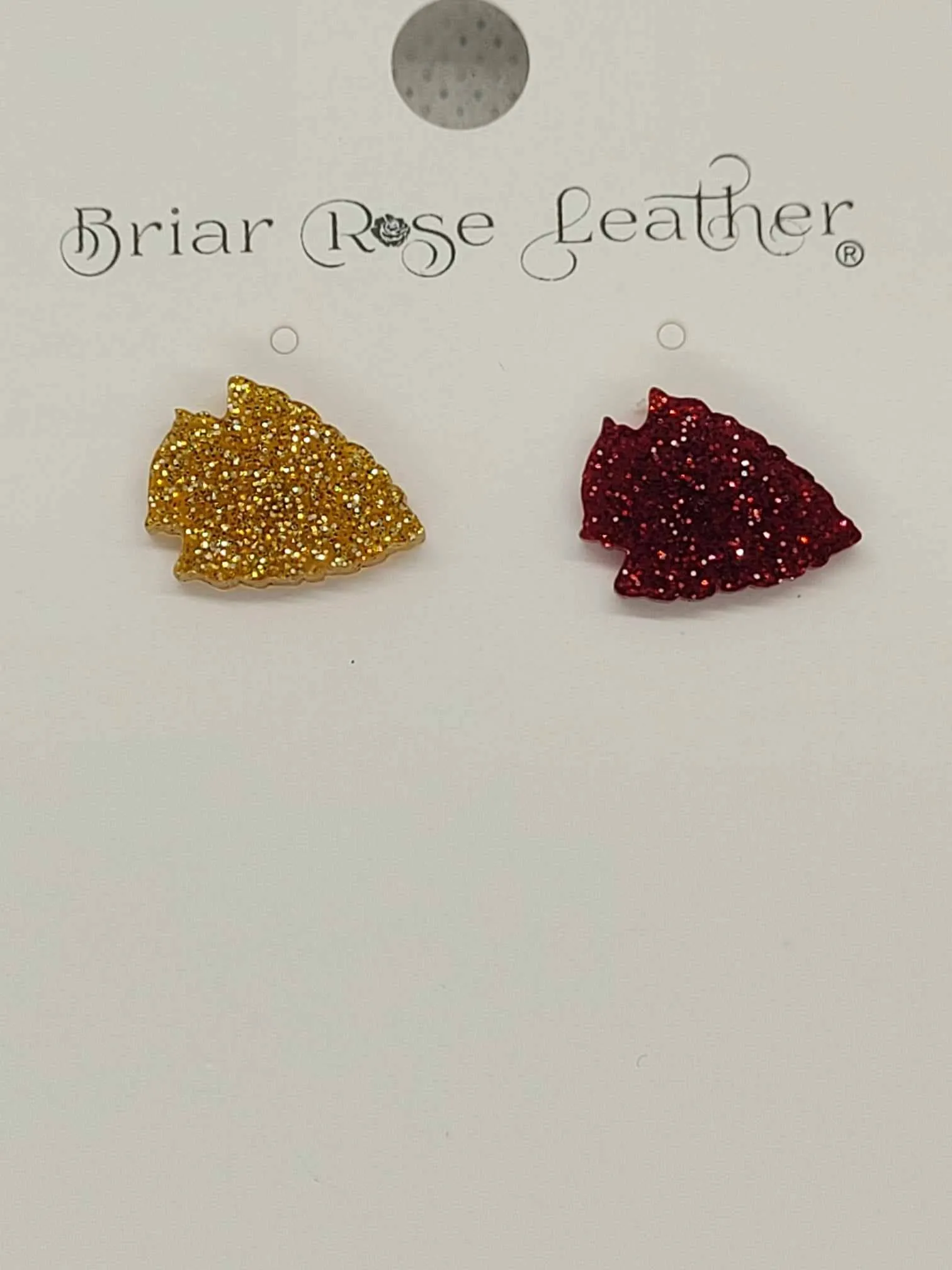 Red and Gold KC stud earrings