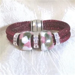 Rose Metallic Cord Fair Trade Bead Bracelet