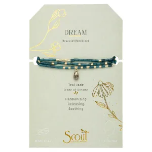 Scout Teardrop Stone Wrap Teal Jade/Pyrite/Gold - Stone of Dreams