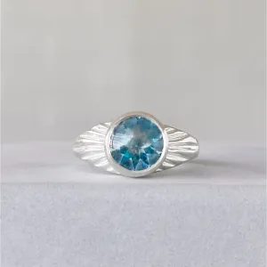 Silver Blue Topaz Calista Ring