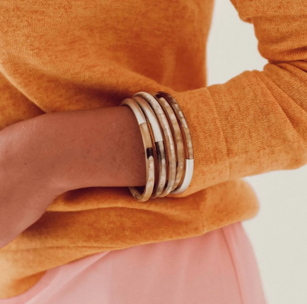 Silver Metallic Bangles-Sunshine Tienda