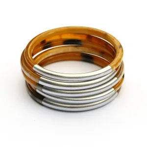 Silver Metallic Bangles-Sunshine Tienda