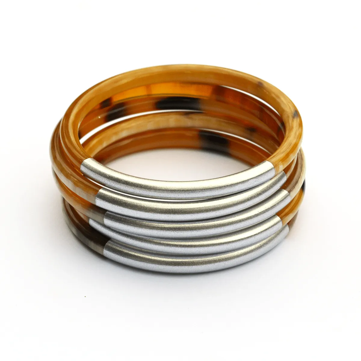 Silver Metallic Bangles-Sunshine Tienda