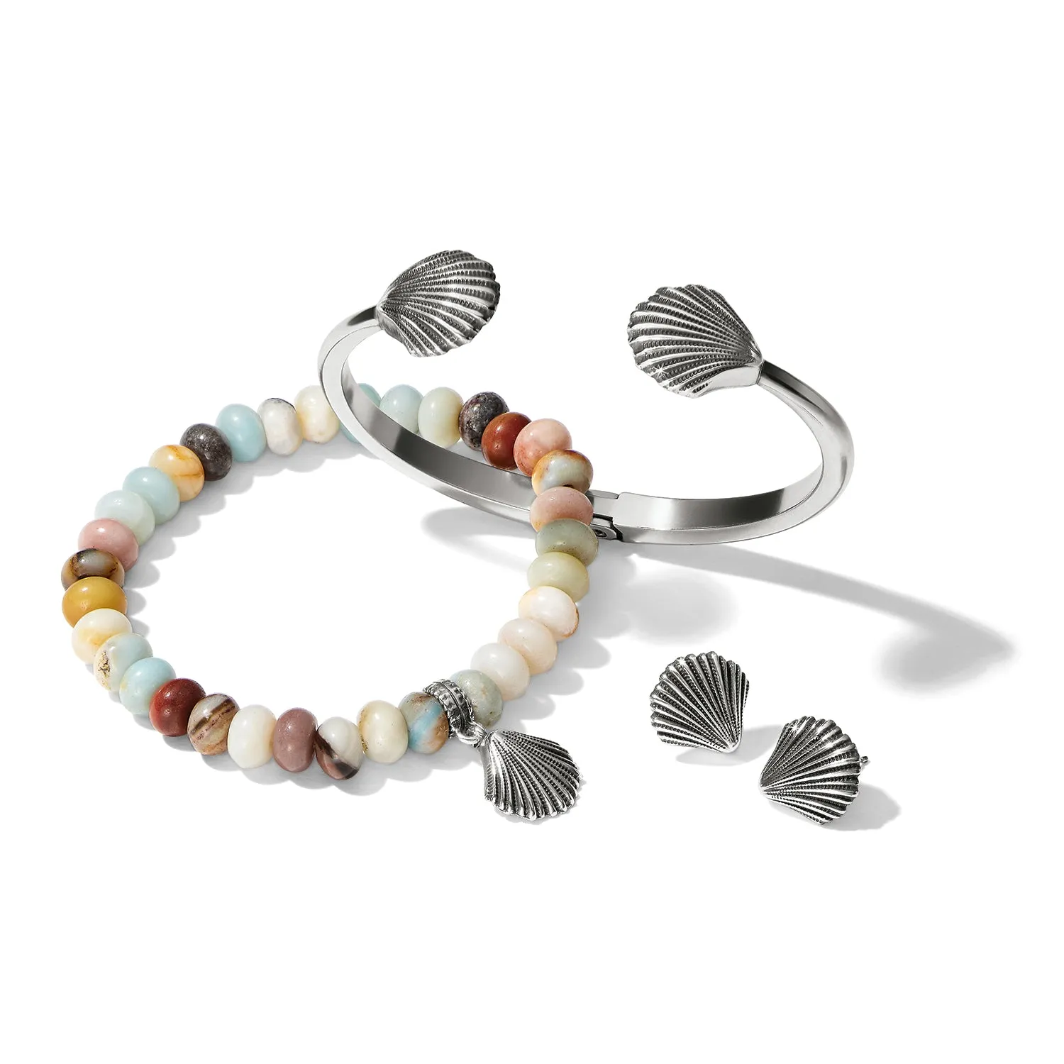 Silver Shells Bay Stretch Bracelet - JF0066