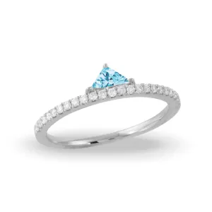 Sky Blue Topaz and Diamond Ring