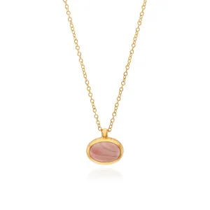 Small Pink Opal Pendant Necklace