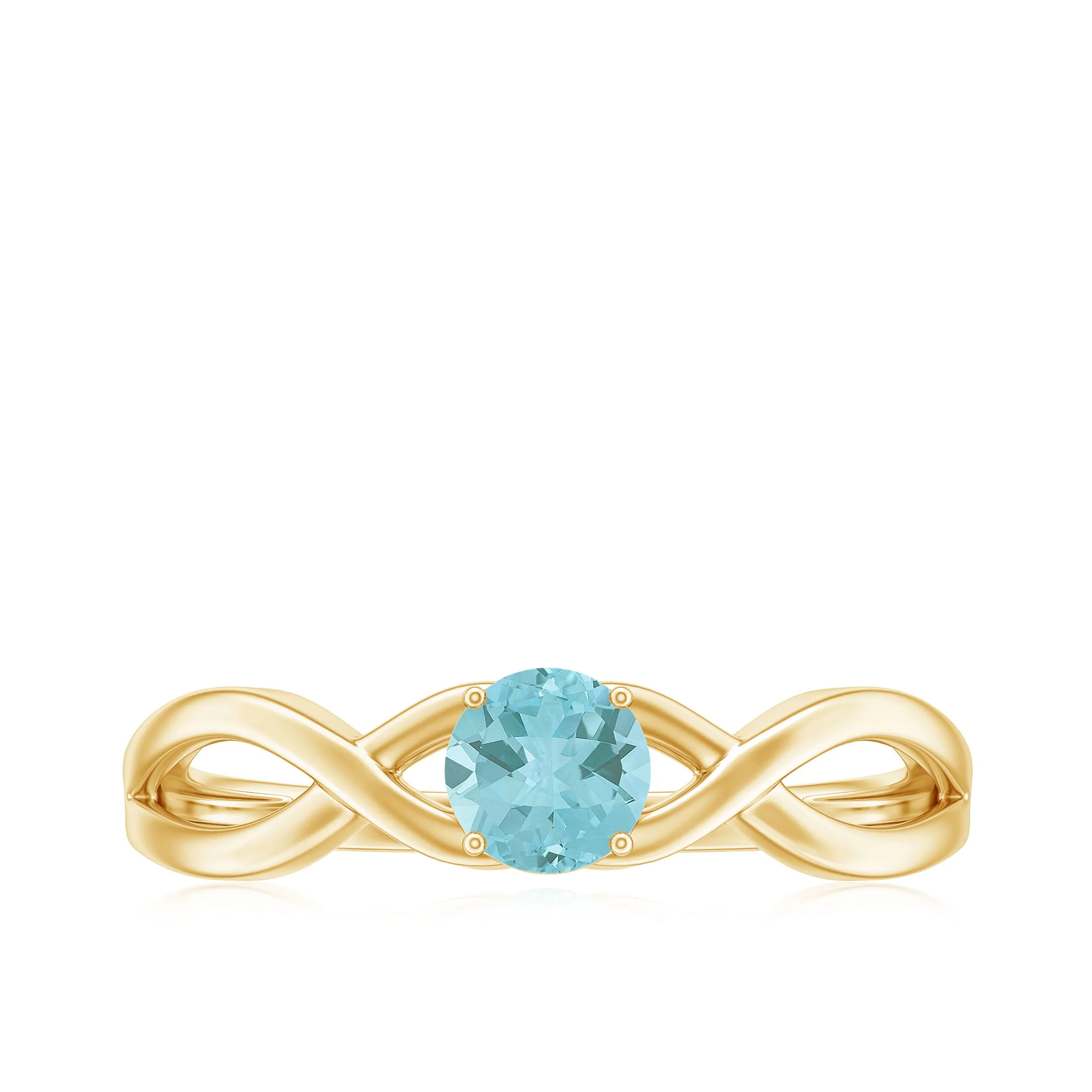 Solitaire Sky Blue Topaz Crossover Ring