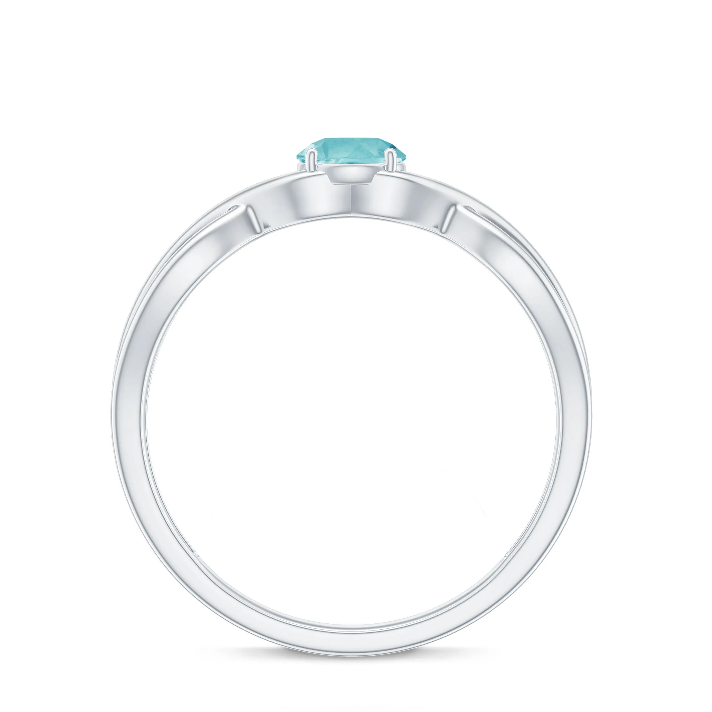 Solitaire Sky Blue Topaz Crossover Ring