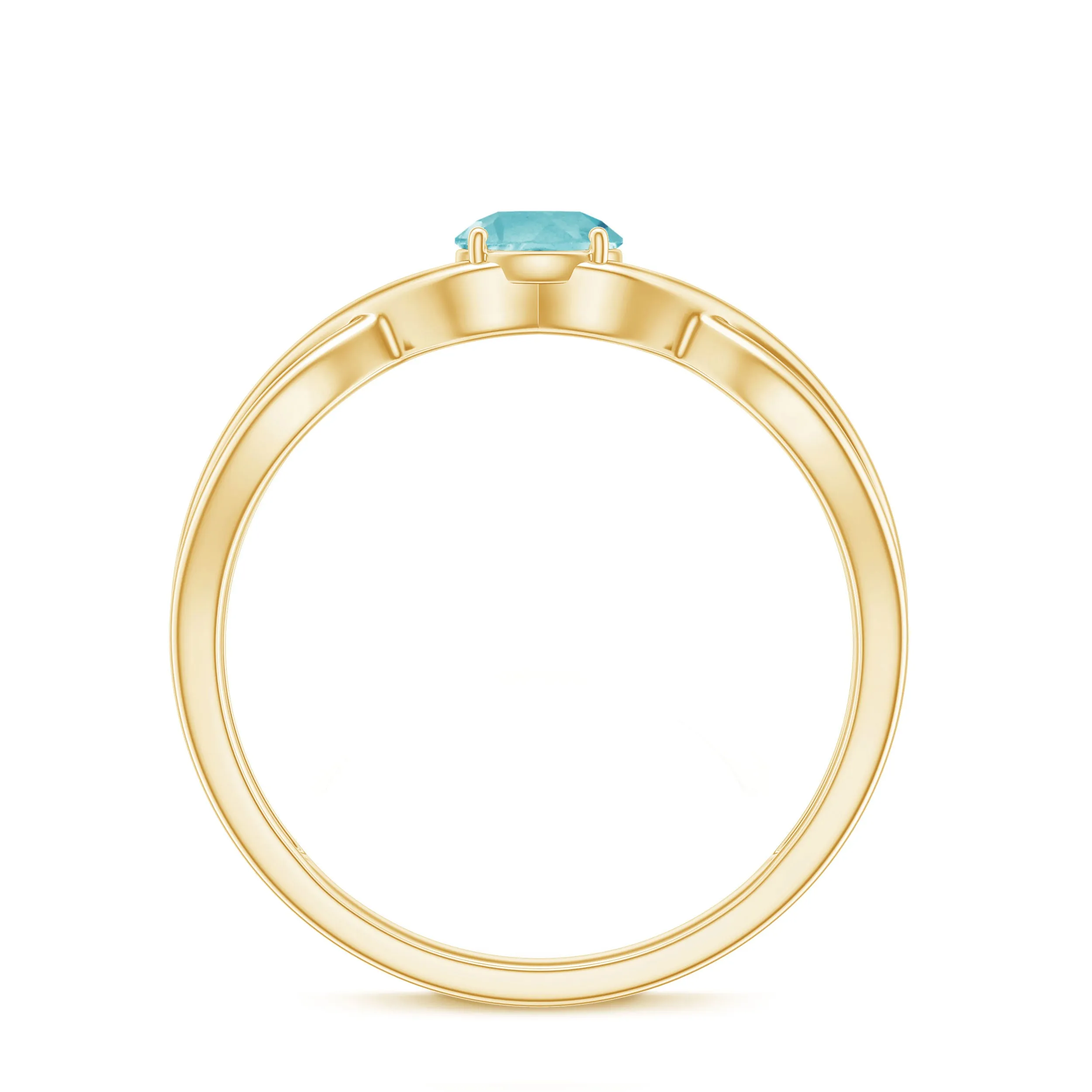 Solitaire Sky Blue Topaz Crossover Ring